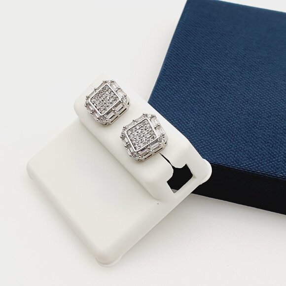 "925 Sterling Silver Plated CZ Earrings, EVBRS552 - Picture 5 of 10